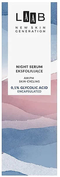 Serum do twarzy na noc z kwasem glikolowym - AA Cosmetics LAAB Night Serum 0.1% Glycolic Acid — Zdjęcie N3