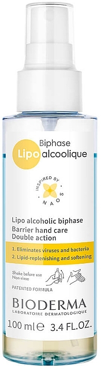 Dwufazowa pielęgnacja rąk na bazie alkoholu - Bioderma Biphase Lipo Alcoholic — Zdjęcie N1