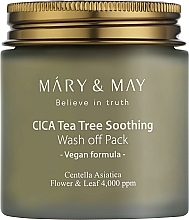 Kojąca maseczka oczyszczająca do twarzy - Mary & May Cica Tea Tree Soothing Wash Off Pack — Zdjęcie N1