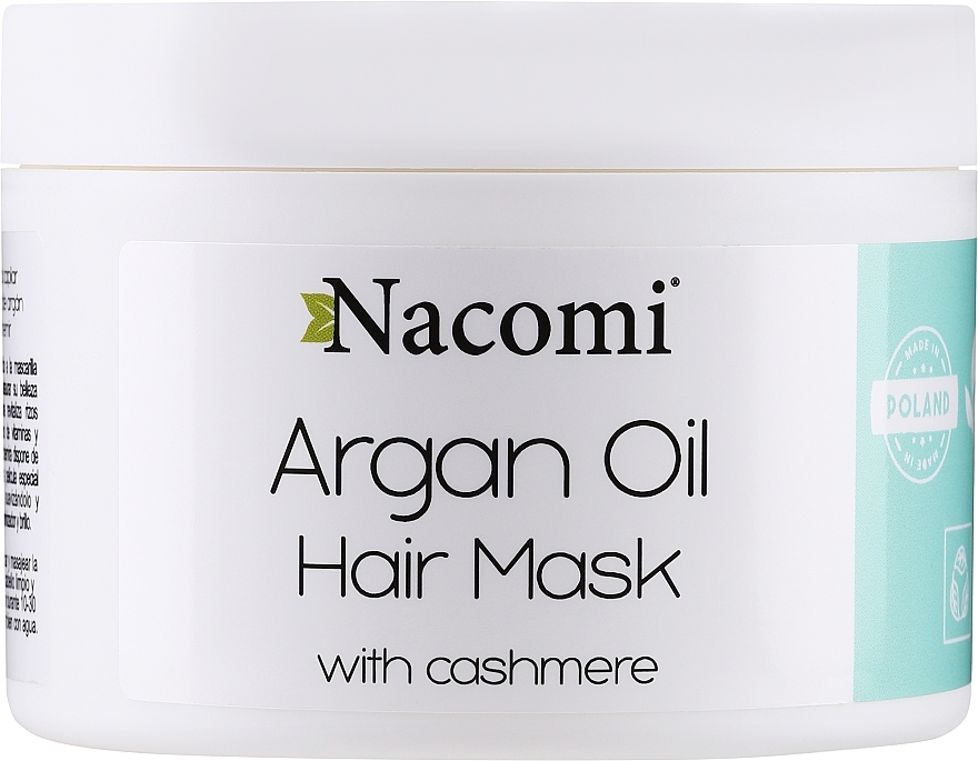 Maska do włosów z olejem arganowym i proteinami kaszmiru - Nacomi Natural — Zdjęcie N1