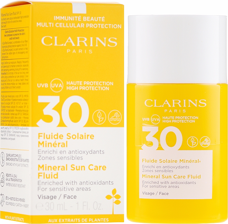 Przeciwsłoneczny fluid do twarzy - Clarins Fluide Solaire Mineral Visage SPF 30 — Zdjęcie N1