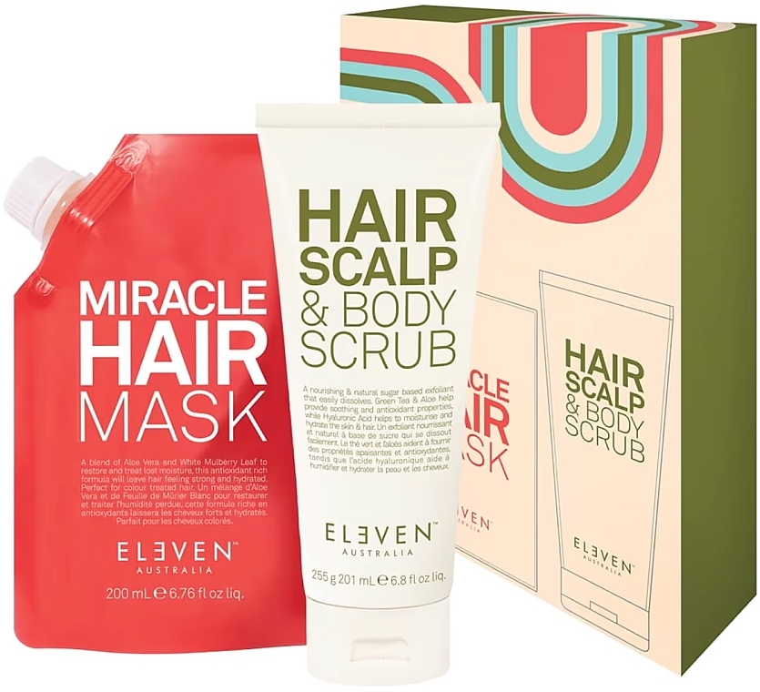 Zestaw - Eleven Australia Mask & Scrub Duo (h/mask/200ml + h/scrub/201ml) — Zdjęcie N1