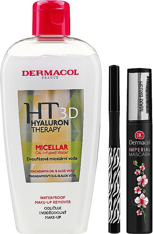 Zestaw do makijażu - Dermacol Imperial (water/200ml + mascara/13ml + eye/marker/1ml + bag) — Zdjęcie N1