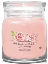 Kup PRZECENA! Świeca zapachowa w słoiku Fresh Cut Roses, 2 knoty - Yankee Candle Singnature *