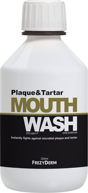 Ochronny płyn do płukania jamy ustnej redukujący płytkę nazębną i kamień - Frezyderm Plaque & Tartar Mouthwash — Zdjęcie N1