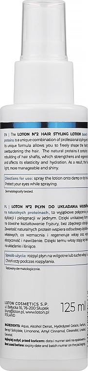 Naturalny płyn w sprayu do układania włosów Loton 2 - Loton Care & Styling — Zdjęcie N2