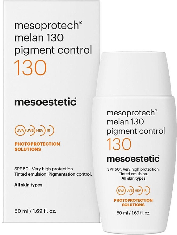 Koloryzująca emulsja antypigmentacyjna SPF 50+ - Mesoestetic Mesoprotech Melan 130+ Pigment Control SPF 50+ — Zdjęcie N1