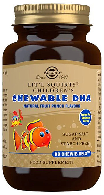 DHA dla dzieci - Solgar Lit'l Squirts Children's Chewable DHA Chewie Gels — Zdjęcie N1