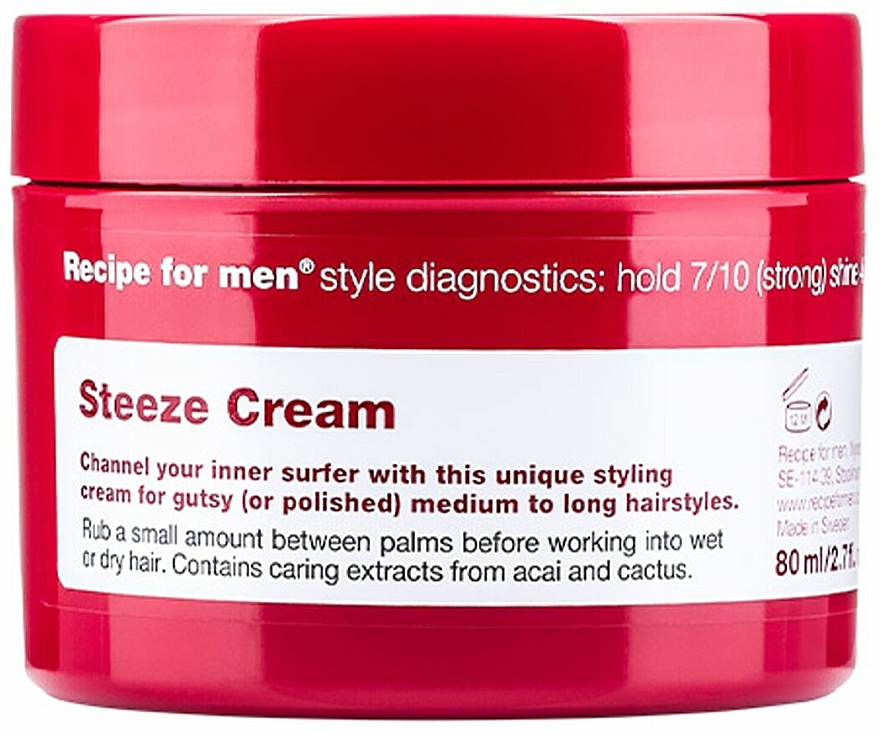 Krem do stylizacji włosów dla mężczyzn - Recipe for Men Steeze Cream — Zdjęcie N1