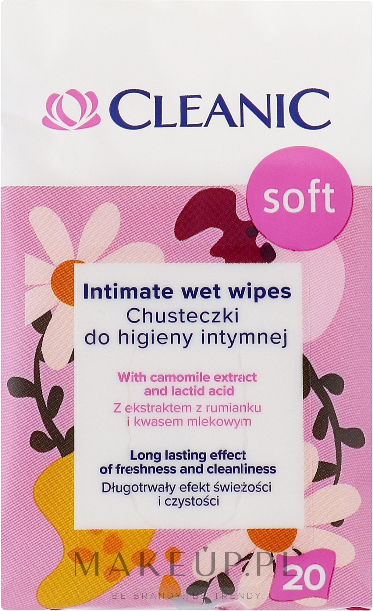 Chusteczki do higieny intymnej - Cleanic Soft Intimate Wet Wipes — Zdjęcie 20 szt.