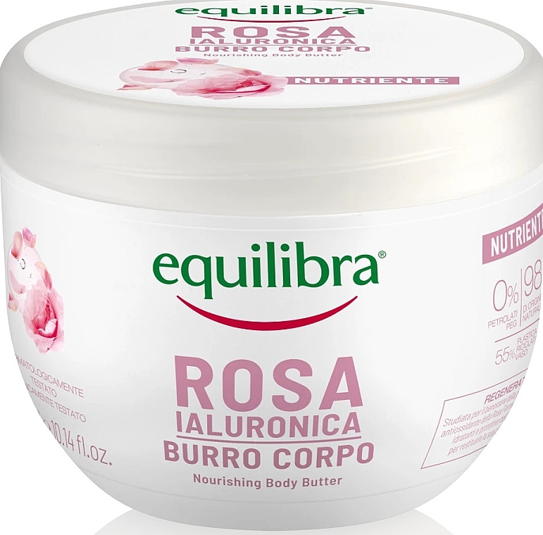 Odżywcze masło do ciała Róża z kwasem hialuronowym - Equilibra Hyaluronic Rose Nourishing Body Butter — Zdjęcie N1