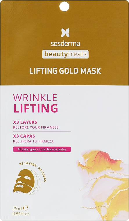 Złota maska kolagenowa w płachcie - SesDerma Laboratories Beauty Treats Lifting Gold Mask — Zdjęcie N1