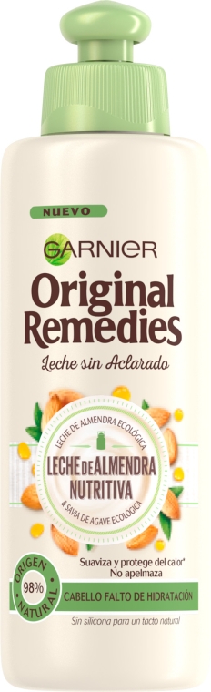 Krem z olejkiem do włosów normalnych Mleko migdałowe - Garnier Original Remedies Nutritious Almond Milk Cream Oil — Zdjęcie N1