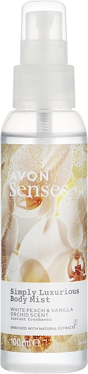 Spray do ciała Brzoskwinia i wanilia - Avon Senses Simply Luxurious Body Mist — Zdjęcie N1