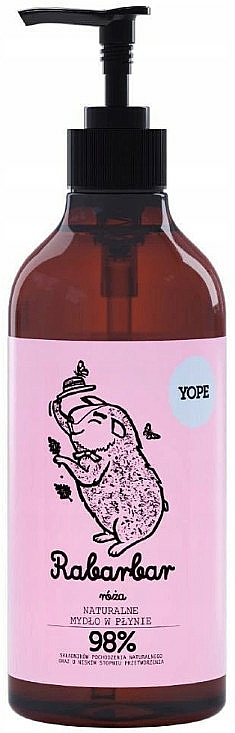 Naturalne mydło w płynie Rabarbar i róża - Yope Rhubarb and Rose Natural Liquid Soap — Zdjęcie N1