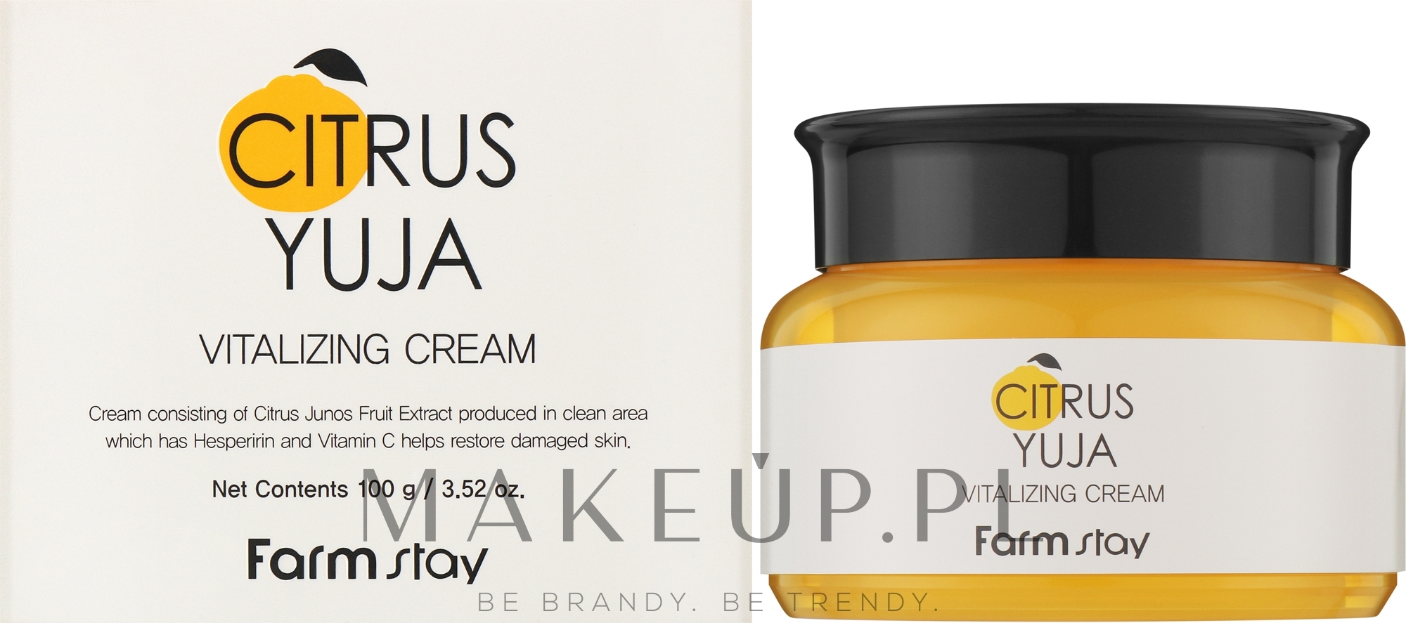 Odświeżający krem do twarzy, szyi i dekoltu - FarmStay Citrus Yuja Vitalizing Cream — Zdjęcie 100 g