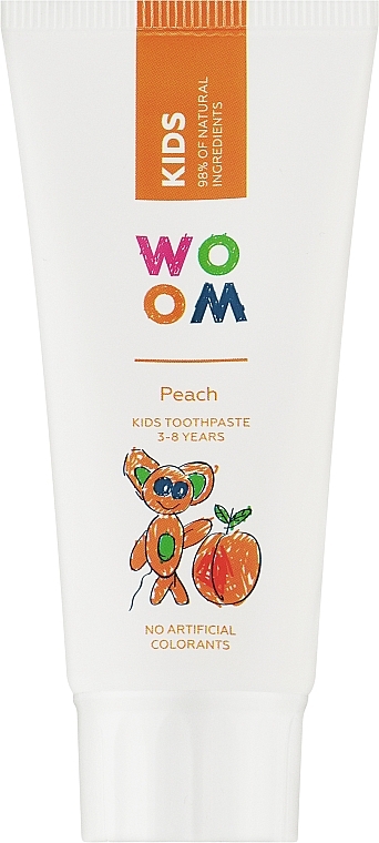 Pasta do zębów dla dzieci Brzoskwinia - Woom Kids Peach Toothpaste — Zdjęcie N1