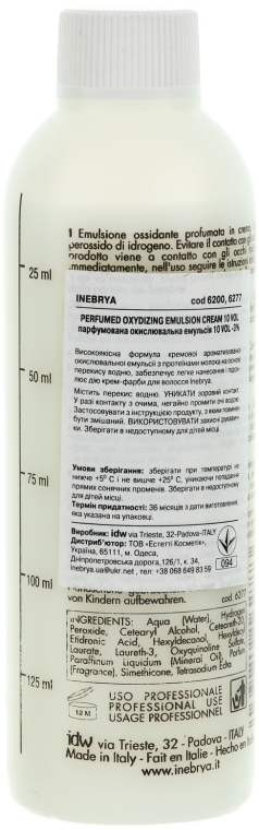 Emulsja utleniająca włosów 3% - Inebrya Hydrogen Peroxide — Zdjęcie N2