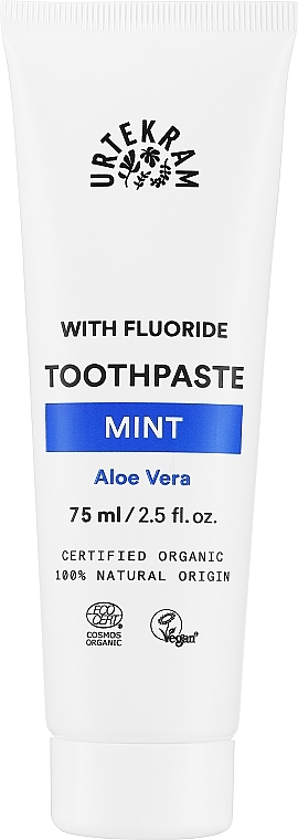 Organiczna miętowa pasta do zębów z aloesem - Urtekram Mint Toothpaste Organic — Zdjęcie N1