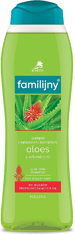 Familijny szampon aloesowy z witaminami do włosów przetłuszczających się - Pollena Savona — Zdjęcie N3
