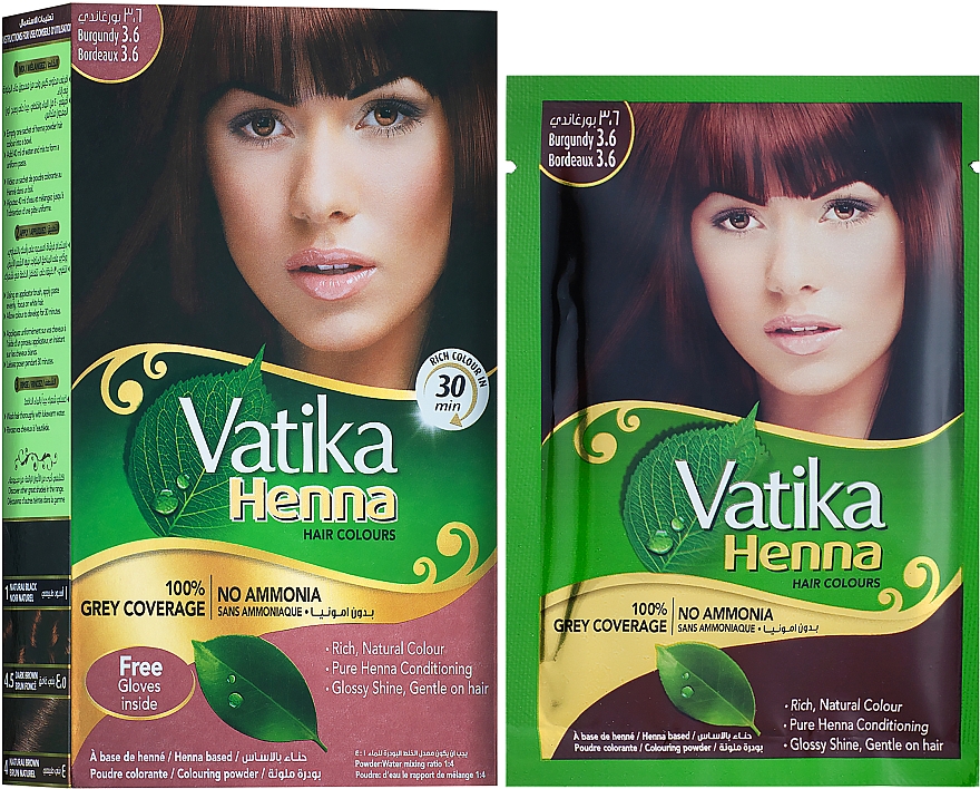 Naturalny puder koloryzujący z henną do włosów - Dabur Vatika Henna Hair Colours — Zdjęcie N1