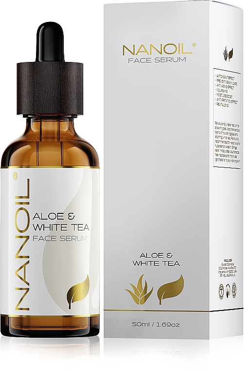 Serum do twarzy dla wszystkich rodzajów cery z aloesem i białą herbatą - Nanoil Aloe & White Tea Face Serum — Zdjęcie N1