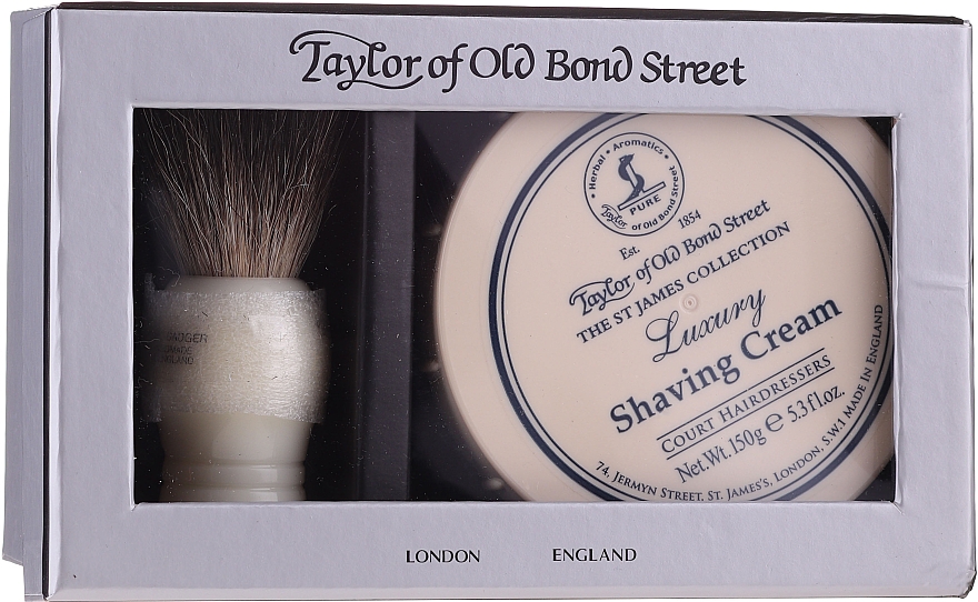 Zestaw do golenia - Taylor of Old Bond Street St James Collection (sh/brush + sh/cr 150 g) — Zdjęcie N1
