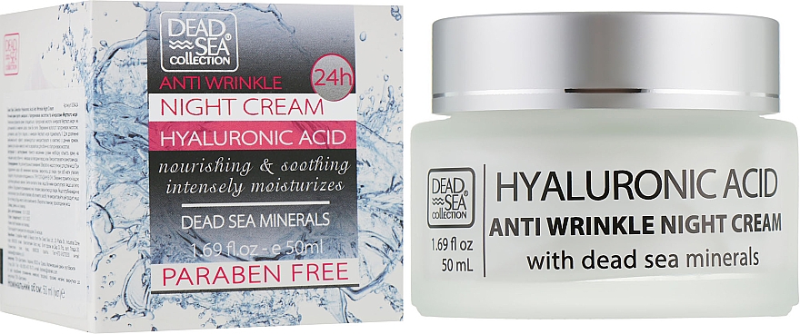 Krem przeciwzmarszczkowy na noc - Dead Sea Collection Hyaluronic Acid Anti-Wrinkle Night Cream