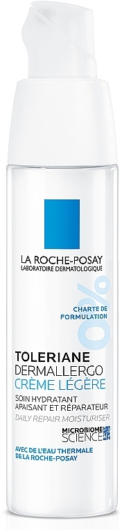 Lekka, kojąca pielęgnacja nawilżająca dla nadwrażliwej i skłonnej do alergii skóry normalnej twarzy i okolic oczu - La Roche Posay Toleriane Dermallergo Light Cream