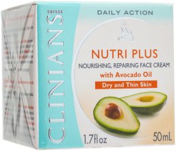 Kup Odżywczy krem regenerujący do twarzy Masło awokado - Clinians Nutri Plus Cream