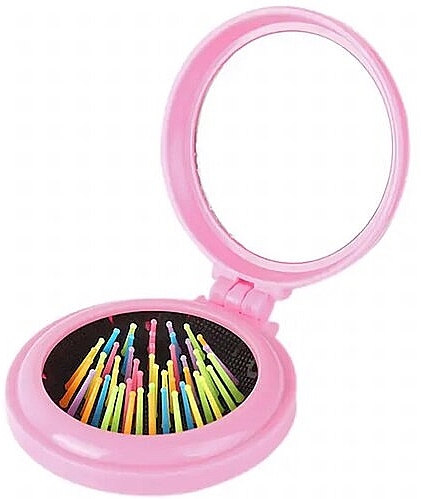 Szczotka do włosów z lustrem, różowa - Beautifly Brush Pink — Zdjęcie N1