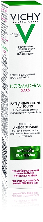 Punktowa pasta przeciw niedoskonałościom - Vichy Normaderm SOS Sulphur Anti-Spot Paste — Zdjęcie N2