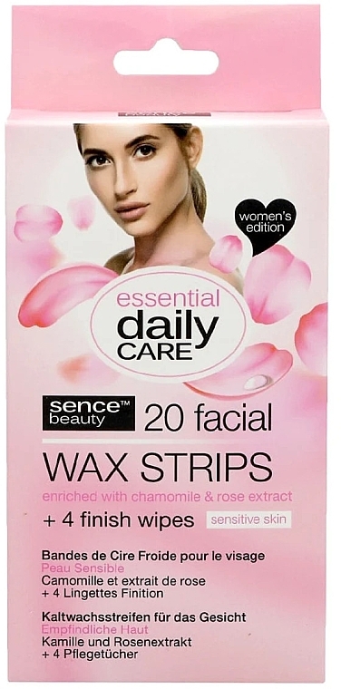 Paski do depilacji twarzy dla skóry wrażliwej, 20 szt. - Sence Facial Wax Strips Sensitive Skin — Zdjęcie N1