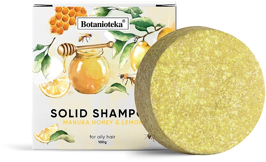 Szampon w kostce do włosów przetłuszczających się Cytryna i miód manuka - Botanioteka Solid Shampoo For Oily Hair
