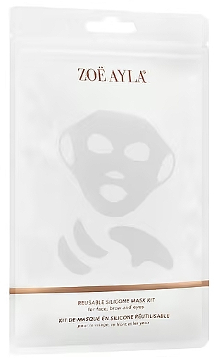 Zestaw maseczek silikonowych wielokrotnego użytku do twarzy, brwi i oczu - Zoe Ayla Reusable Silicone Mask Kit — Zdjęcie N1