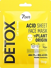 Kup Złuszczająca maseczka do twarzy z kwasami AHA (5%) i BHA - 7 Days Detox Let's Renew Acid Sheet Face Mask 