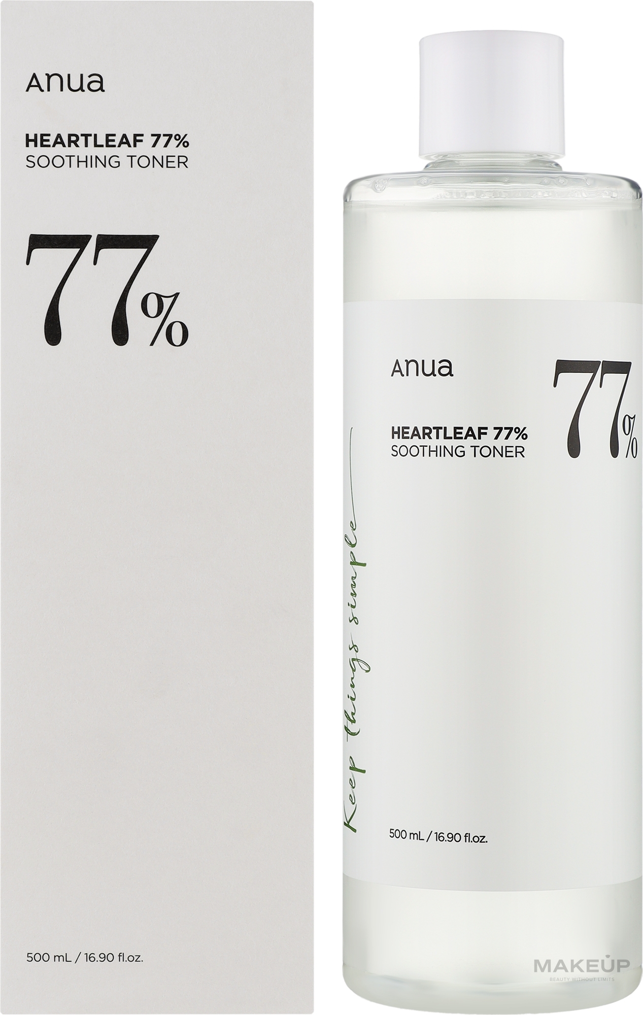 Kojący tonik do twarzy - Anua Heartleaf 77% Soothing Toner — Zdjęcie 500 ml