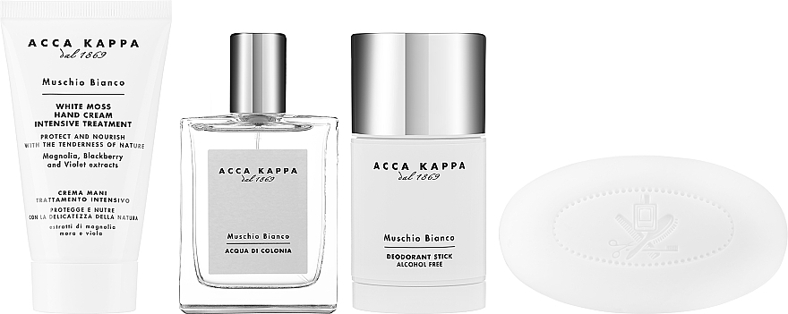 Zestaw - Acca Kappa White Moss (edc/50ml + h/cr/75ml + deod/75ml + soap/150g) — Zdjęcie N1