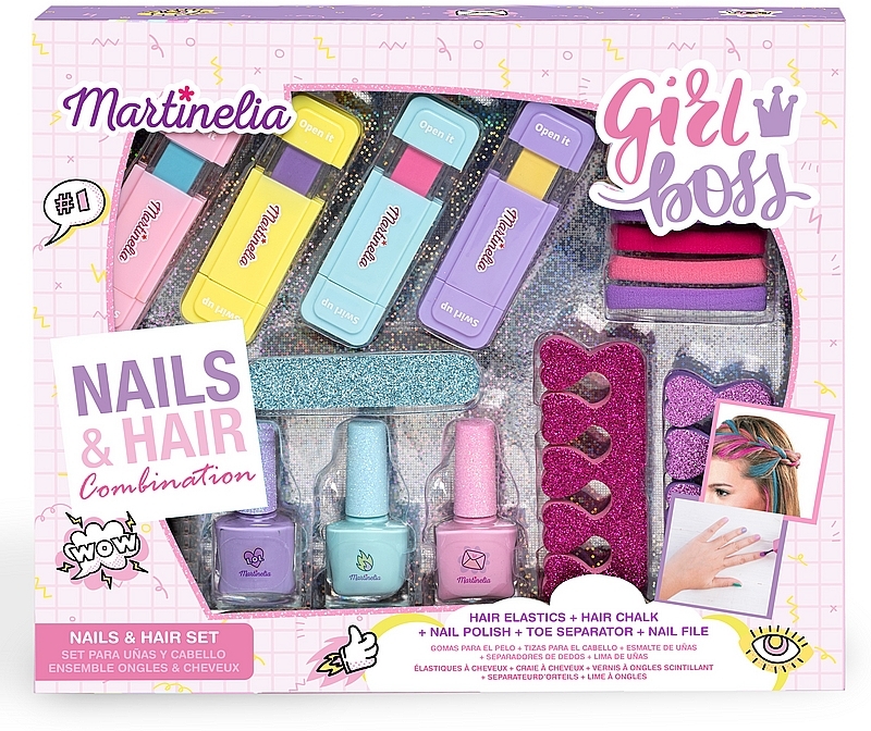 Zestaw do włosów i paznokci, 5 produktów - Martinelia Girl Boss Mail & Hair Set — Zdjęcie N2