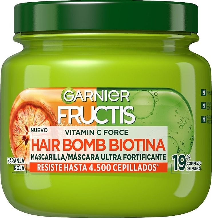 Maska do włosów - Garnier Fructis Vitamin C Force Hair Bomb Biotin Mask — Zdjęcie N1