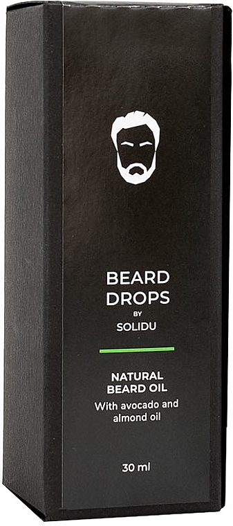 Olejek eteryczny do brody z olejem z awokado i olejem migdałowym - Solidu Beard Drops NaturalBeard Oil — Zdjęcie N2