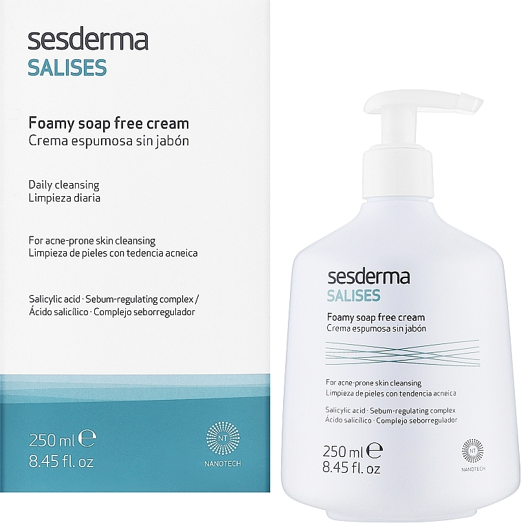 Oczyszczająca pianka do twarzy i ciała - SesDerma Laboratories Salises Foamy Soap-Free Cream — Zdjęcie N2