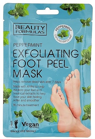 Złuszczająca maska do stóp z miętą pieprzową - Beauty Formulas Peppermint Exfoliating Foot Peel Mask — Zdjęcie N1