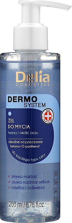 Odświeżający żel do mycia twarzy - Delia Dermo Refreshing Face Cleansing Gel
