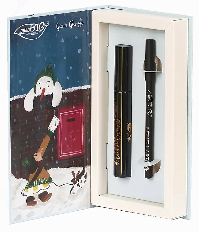 Zestaw Bałwanek - PuroBio Cosmetics Christmas Box The Snowman (mascara 11 ml + eye/pencil 1.3 g) — Zdjęcie N3