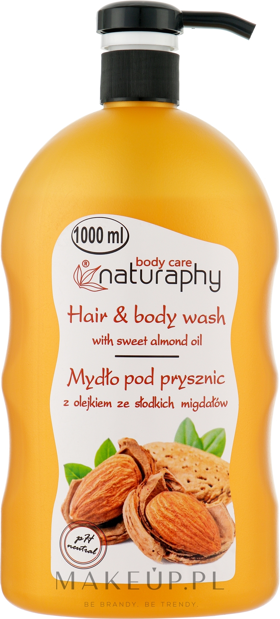Mydło pod prysznic z olejkiem z migdałów - Naturaphy Hair & Body Wash With Sweet Almond Oil — Zdjęcie 1000 ml