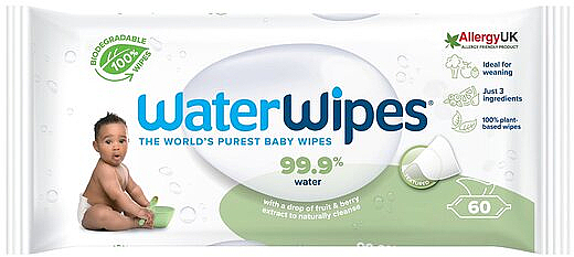 Biodegradowalne chusteczki nawilżane dla niemowląt, 60szt - WaterWipes BIO Baby Wipes — Zdjęcie N1