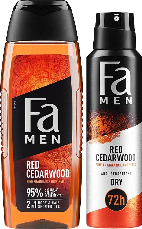 Zestaw - Fa Men Red Cedarwood (deo/150ml + sh/gel/250ml)  — Zdjęcie N2