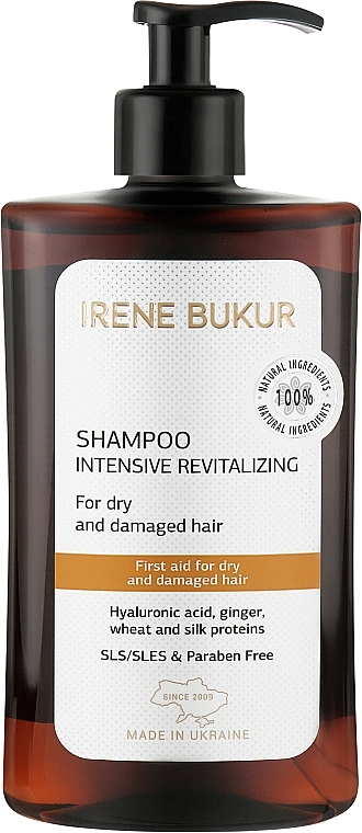 Intensywnie regenerujący szampon z kwasem hialuronowym do włosów suchych i zniszczonych - Irene Bukur — Zdjęcie N1