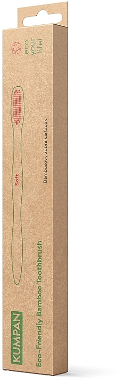 Bambusowa szczoteczka do zębów AS02, miękka, w pudełku - Kumpan Bamboo Soft Toothbrush — Zdjęcie N2